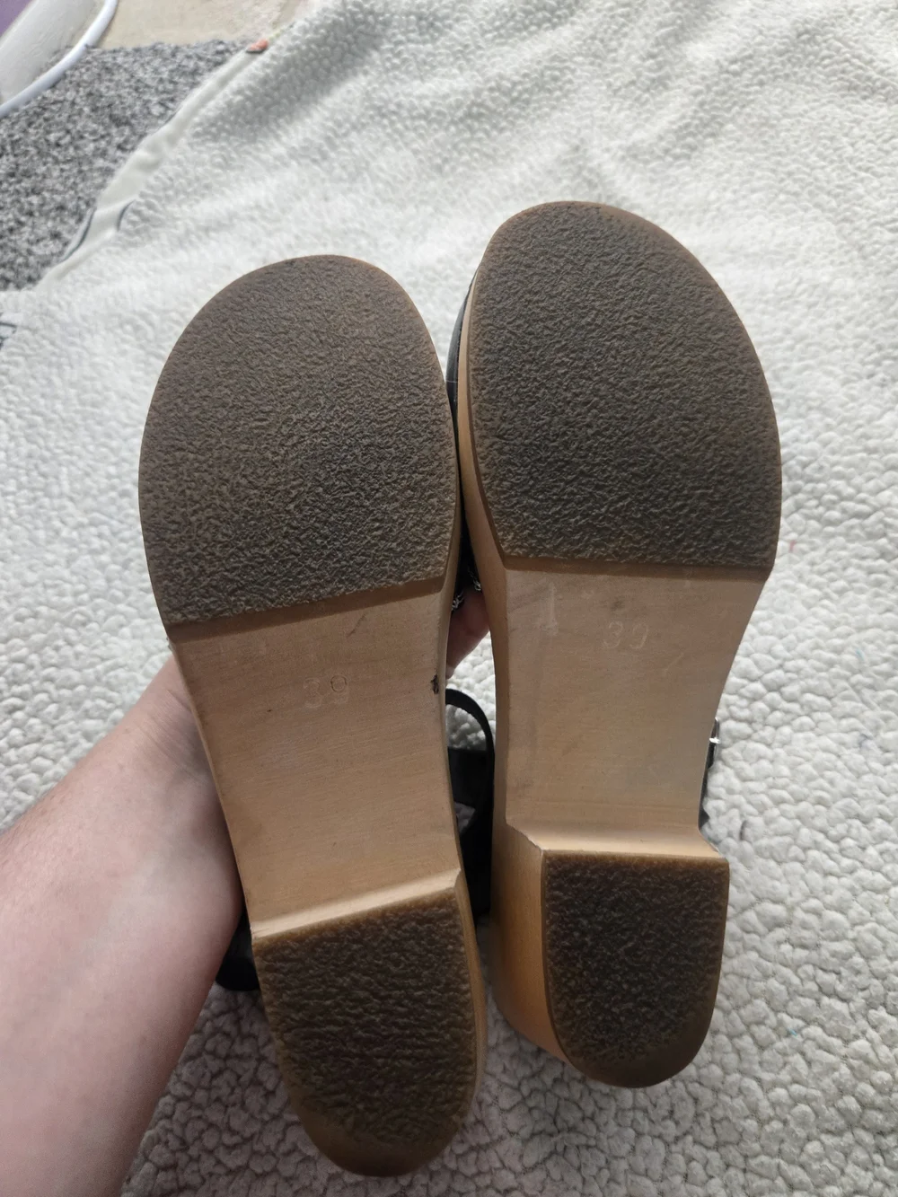 Swedish HASBEENS discontinued Htf Heart Mid Heel 39 Black Leather 8.5 9 - Picture 8 of 8